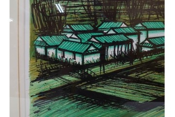 真作　版上サイン入り　1980年　ベルナール・ビュッフェ(ビュフェ)　Bernard Buffet　「富士山」　力強い線描と鮮やかな色彩のリトグラフポスター　(R-084920)