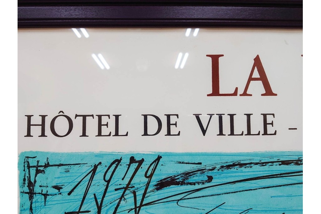 真作　版上サイン入り　1979年　ベルナール・ビュッフェ(ビュフェ)　Bernard Buffet　「ラ・ボール海岸」　海辺の風景を鋭いタッチで描き出したリトグラフポスター　外箱付き　(R-084921)