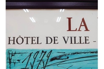 真作　版上サイン入り　1979年　ベルナール・ビュッフェ(ビュフェ)　Bernard Buffet　「ラ・ボール海岸」　海辺の風景を鋭いタッチで描き出したリトグラフポスター　外箱付き　(R-084921)