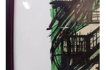 真作　版上サイン入り　1979年　ベルナール・ビュッフェ(ビュフェ)　Bernard Buffet　「ラ・ボール海岸」　海辺の風景を鋭いタッチで描き出したリトグラフポスター　外箱付き　(R-084921)