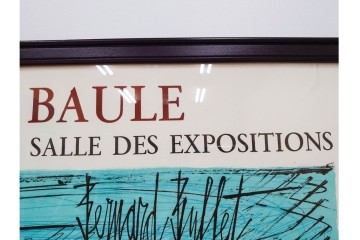 真作　版上サイン入り　1979年　ベルナール・ビュッフェ(ビュフェ)　Bernard Buffet　「ラ・ボール海岸」　海辺の風景を鋭いタッチで描き出したリトグラフポスター　外箱付き　(R-084921)