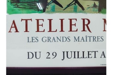 真作　版上サイン入り　1979年　ベルナール・ビュッフェ(ビュフェ)　Bernard Buffet　「ラ・ボール海岸」　海辺の風景を鋭いタッチで描き出したリトグラフポスター　外箱付き　(R-084921)