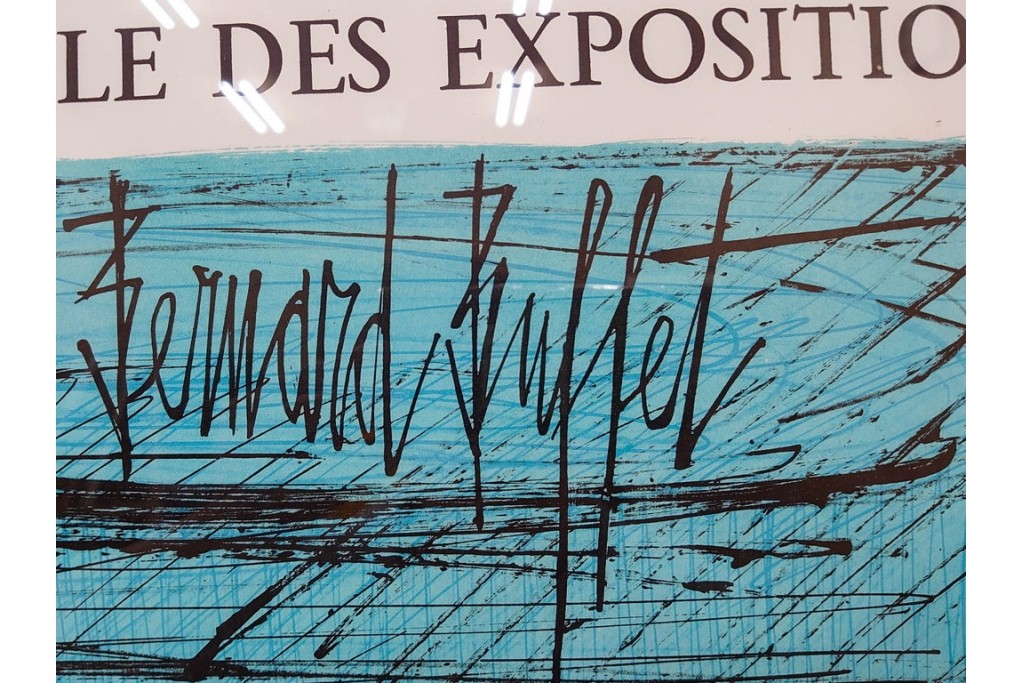 真作　版上サイン入り　1979年　ベルナール・ビュッフェ(ビュフェ)　Bernard Buffet　「ラ・ボール海岸」　海辺の風景を鋭いタッチで描き出したリトグラフポスター　外箱付き　(R-084921)