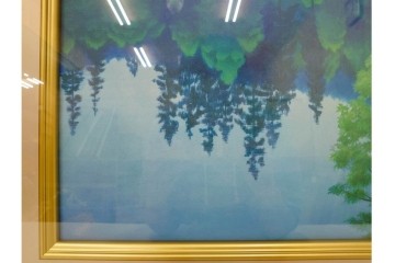 複製画　東山魁夷　限定300部のうち第98番　「山湖澄む」　額装絵画　外箱なし　(R-084922)