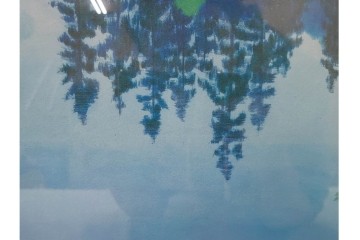 複製画　東山魁夷　限定300部のうち第98番　「山湖澄む」　額装絵画　外箱なし　(R-084922)