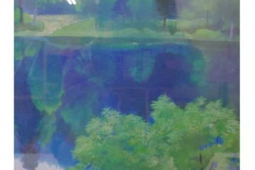 複製画　東山魁夷　限定300部のうち第98番　「山湖澄む」　額装絵画　外箱なし　(R-084922)