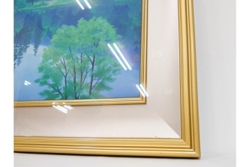 複製画　東山魁夷　限定300部のうち第98番　「山湖澄む」　額装絵画　外箱なし　(R-084922)