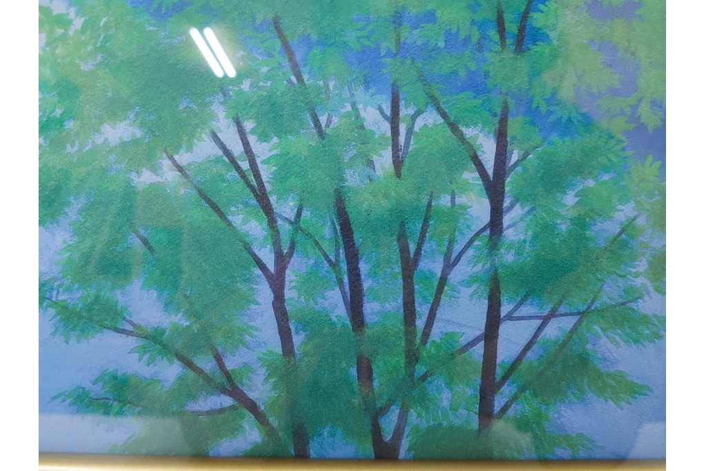 複製画　東山魁夷　限定300部のうち第98番　「山湖澄む」　額装絵画　外箱なし　(R-084922)