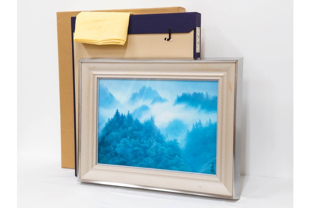 岩絵具方式複製画　東山魁夷　第1977番　「朝雲」　承認印入り保証書・外箱付き　(R-084923)