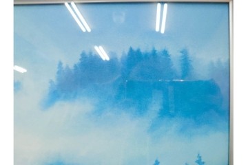 岩絵具方式複製画　東山魁夷　第1977番　「朝雲」　承認印入り保証書・外箱付き　(R-084923)