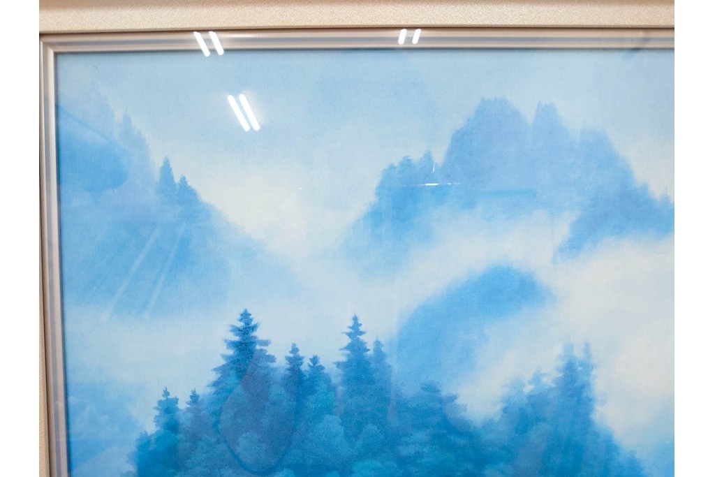 岩絵具方式複製画　東山魁夷　第1977番　「朝雲」　承認印入り保証書・外箱付き　(R-084923)