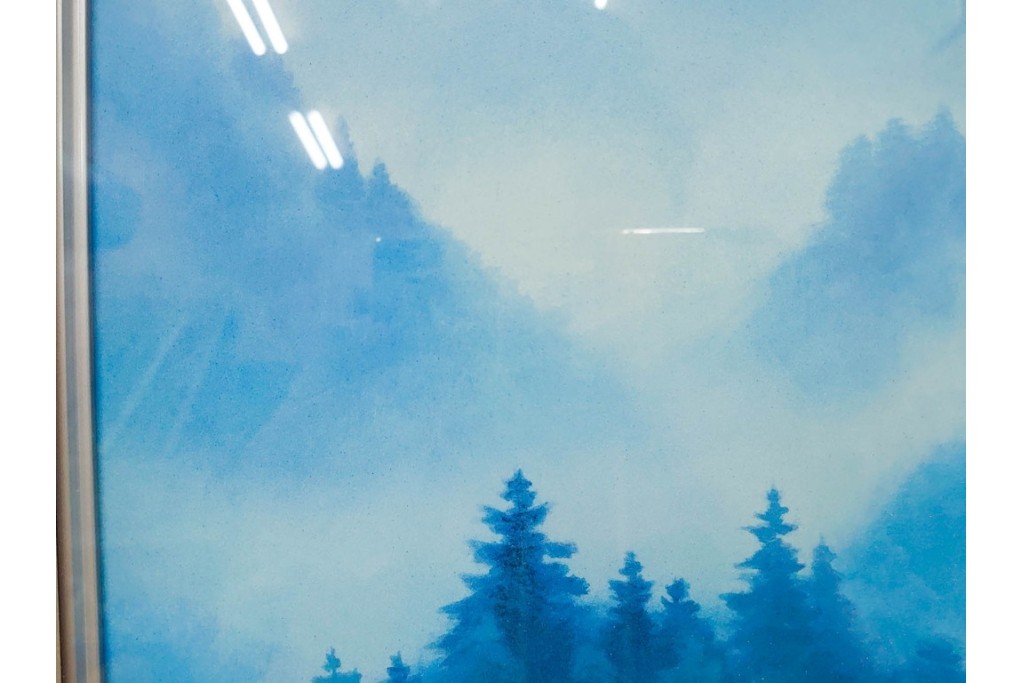 岩絵具方式複製画　東山魁夷　第1977番　「朝雲」　承認印入り保証書・外箱付き　(R-084923)