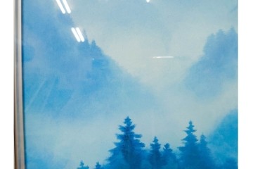 岩絵具方式複製画　東山魁夷　第1977番　「朝雲」　承認印入り保証書・外箱付き　(R-084923)