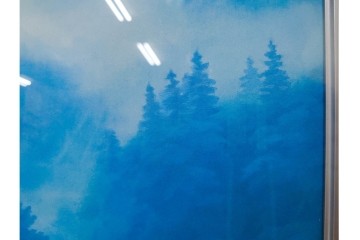 岩絵具方式複製画　東山魁夷　第1977番　「朝雲」　承認印入り保証書・外箱付き　(R-084923)