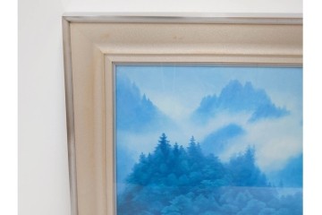 岩絵具方式複製画　東山魁夷　第1977番　「朝雲」　承認印入り保証書・外箱付き　(R-084923)