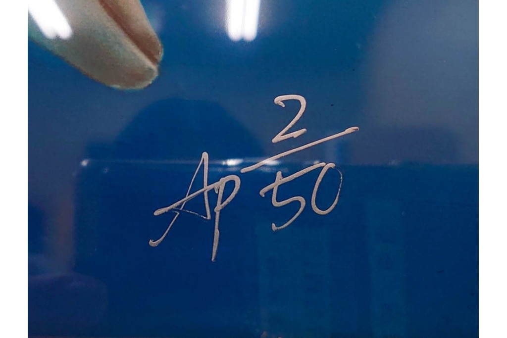 真作　直筆サイン入り　森田剛介(Gosuke Morita)　AP2/50　海中を泳ぐイルカが爽やかに描かれたシルクスクリーン　(R-084924)