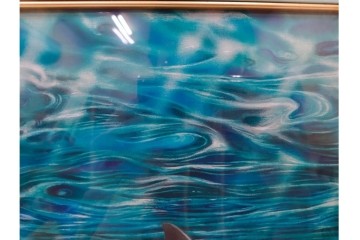 真作　直筆サイン入り　森田剛介(Gosuke Morita)　AP2/50　海中を泳ぐイルカが爽やかに描かれたシルクスクリーン　(R-084924)