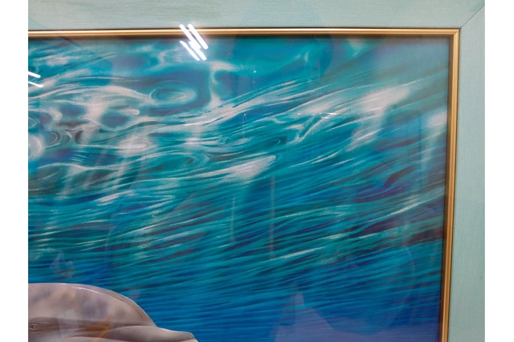 真作　直筆サイン入り　森田剛介(Gosuke Morita)　AP2/50　海中を泳ぐイルカが爽やかに描かれたシルクスクリーン　(R-084924)