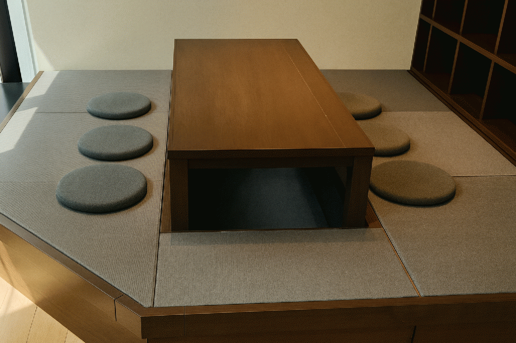 【分解した状態でのお渡し・直接引き取り限定】中古 美品 住宅展示場展示品 Panasonic 畳が丘 掘りごたつと小上がりユニットのセット一式 定価推定92万円相当(※商品画像は組み立て後イメージです) (R-084925)