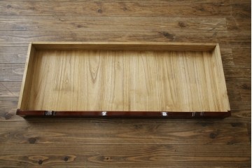 《天板取り付け加工費込み》　和製ヴィンテージ　美品!!　前面(欅材)　上杢目　手打ち金具が素敵な木地呂塗りの観音開き仙台箪笥　(R-084931)