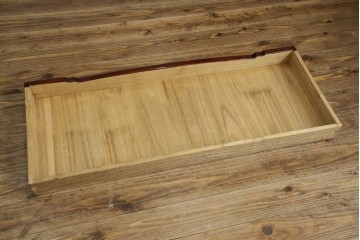 《天板取り付け加工費込み》　和製ヴィンテージ　美品!!　前面(欅材)　上杢目　手打ち金具が素敵な木地呂塗りの観音開き仙台箪笥　(R-084931)