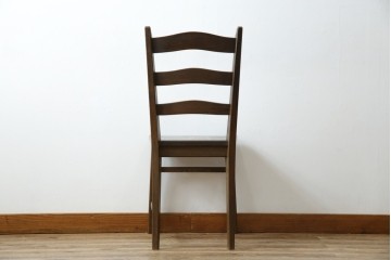 中古　永田良介商店　神戸洋家具　落ち着きのあるシックな佇まいが魅力のラダー型食堂椅子　(R-084935)