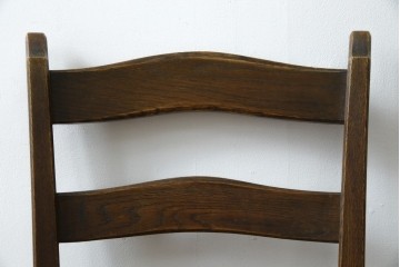 中古　永田良介商店　神戸洋家具　落ち着きのあるシックな佇まいが魅力のラダー型食堂椅子　(R-084935)