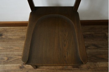 中古　永田良介商店　神戸洋家具　落ち着きのあるシックな佇まいが魅力のラダー型食堂椅子　(R-084935)