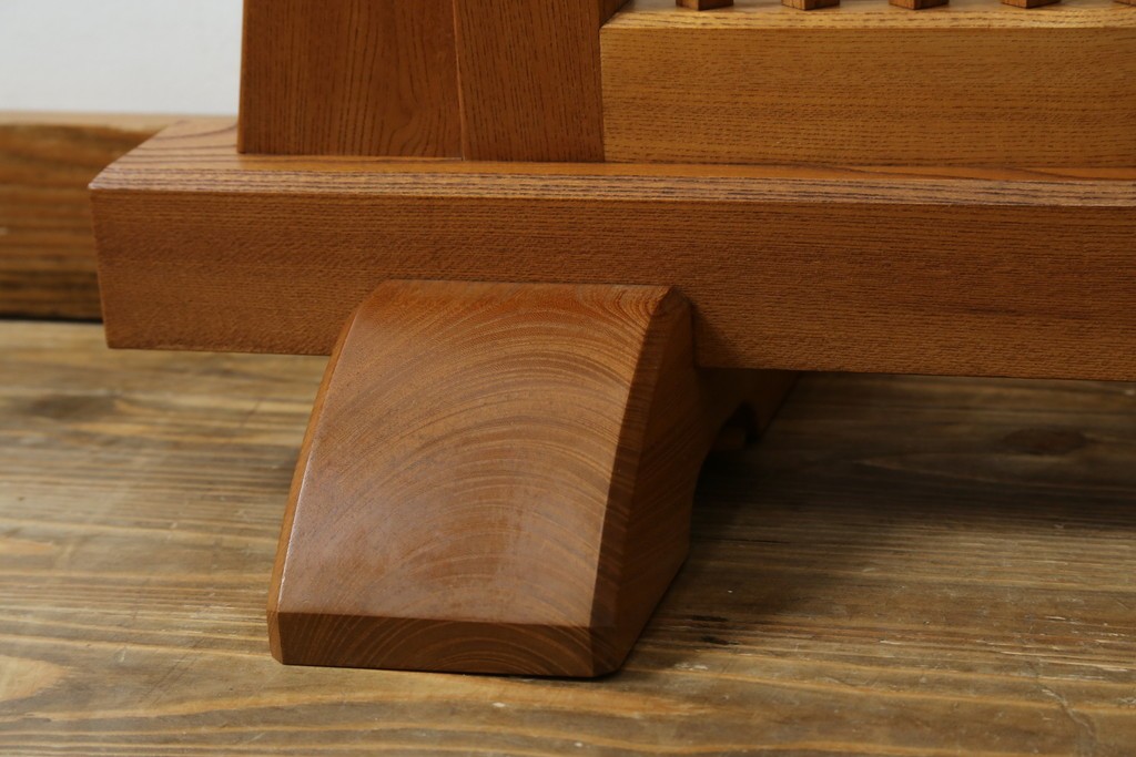 中古　最高級　枠総欅(ケヤキ)材　木象嵌作家　朴木立堂　立山に雷鳥図の衝立　定価推定約150万円　(R-084941)