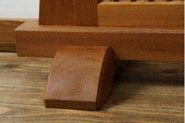 中古　最高級　枠総欅(ケヤキ)材　木象嵌作家　朴木立堂　立山に雷鳥図の衝立　定価推定約150万円　(R-084941)