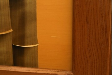 中古　最高級　枠総欅(ケヤキ)材　木象嵌作家　朴木立堂　立山に雷鳥図の衝立　定価推定約150万円　(R-084941)