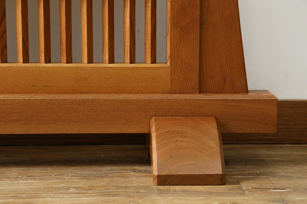 中古　最高級　枠総欅(ケヤキ)材　木象嵌作家　朴木立堂　立山に雷鳥図の衝立　定価推定約150万円　(R-084941)