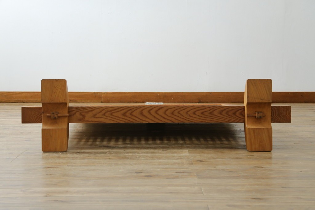 中古　最高級　枠総欅(ケヤキ)材　木象嵌作家　朴木立堂　立山に雷鳥図の衝立　定価推定約150万円　(R-084941)