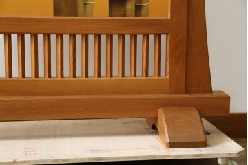 中古　最高級　枠総欅(ケヤキ)材　木象嵌作家　朴木立堂　立山に雷鳥図の衝立　定価推定約150万円相当　(R-084941)