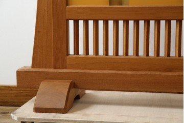 中古　最高級　枠総欅(ケヤキ)材　木象嵌作家　朴木立堂　立山に雷鳥図の衝立　定価推定約150万円相当　(R-084941)