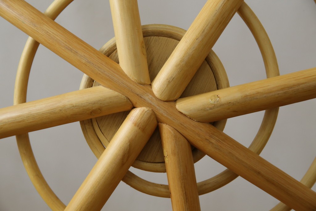 中古　美品　ACME Furniture(アクメファニチャー)　WICKER(ウィッカー)　ラタンフレームと柔らかなファブリックの素材感が魅力のイージーチェア　(R-084944)