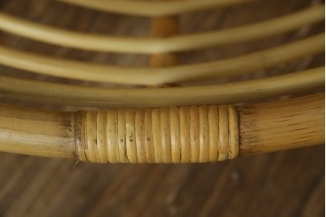 中古　美品　ACME Furniture(アクメファニチャー)　WICKER(ウィッカー)　ラタンフレームと柔らかなファブリックの素材感が魅力のイージーチェア　(R-084944)