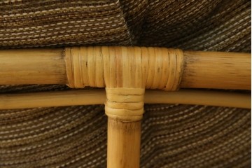 中古　美品　ACME Furniture(アクメファニチャー)　WICKER(ウィッカー)　ラタンフレームと柔らかなファブリックの素材感が魅力のイージーチェア　(R-084944)