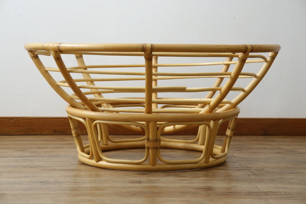 中古　美品　ACME Furniture(アクメファニチャー)　WICKER(ウィッカー)　ラタンフレームと柔らかなファブリックの素材感が魅力のイージーチェア　(R-084944)