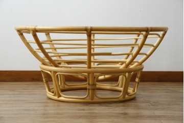 中古　美品　ACME Furniture(アクメファニチャー)　WICKER(ウィッカー)　ラタンフレームと柔らかなファブリックの素材感が魅力のイージーチェア　(R-084944)