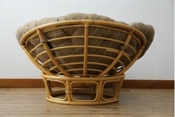 中古　美品　ACME Furniture(アクメファニチャー)　WICKER(ウィッカー)　ラタンフレームと柔らかなファブリックの素材感が魅力のイージーチェア　(R-084944)