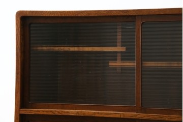 和製ヴィンテージ　上手物　総欅材　上杢が映える漆塗りの指物工芸茶箪笥　(R-084945)