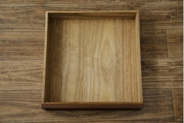 和製ヴィンテージ　上手物　総欅材　上杢が映える漆塗りの指物工芸茶箪笥　(R-084945)