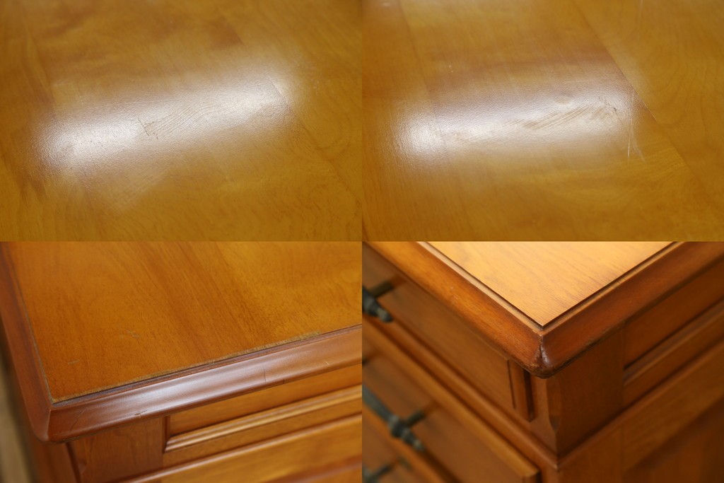 中古　美品　横浜クラシック家具　ダニエル(daniel)　上品な木肌が美しい重厚な両袖デスク　(R-084947)