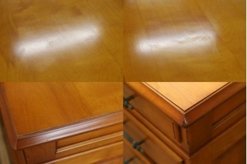 中古　美品　横浜クラシック家具　ダニエル(daniel)　上品な木肌が美しい重厚な両袖デスク　(R-084947)