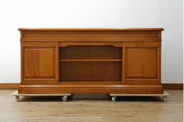 中古　美品　横浜クラシック家具　ダニエル(daniel)　上品な木肌が美しい重厚な両袖デスク　(R-084947)