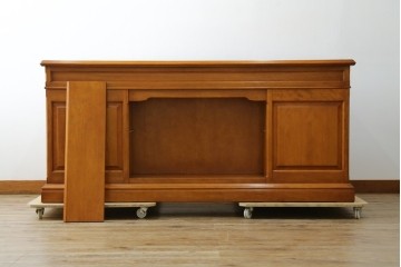 中古　美品　横浜クラシック家具　ダニエル(daniel)　上品な木肌が美しい重厚な両袖デスク　(R-084947)