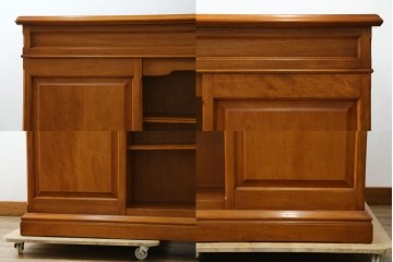 中古　美品　横浜クラシック家具　ダニエル(daniel)　上品な木肌が美しい重厚な両袖デスク　(R-084947)