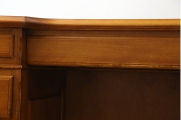 中古　美品　横浜クラシック家具　ダニエル(daniel)　上品な木肌が美しい重厚な両袖デスク　(R-084947)