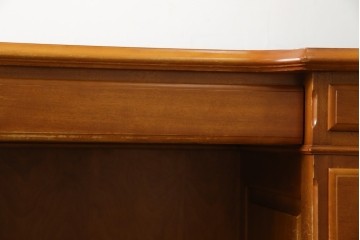 中古　美品　横浜クラシック家具　ダニエル(daniel)　上品な木肌が美しい重厚な両袖デスク　(R-084947)